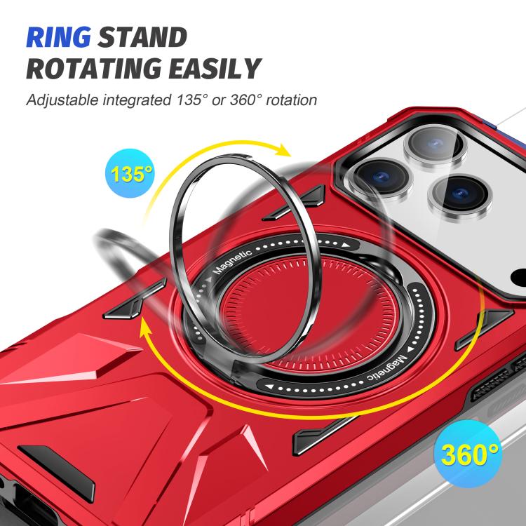 For iPhone 17 Pro Max MagSafe Magnetic Shockproof Phone Case with Ring Holder