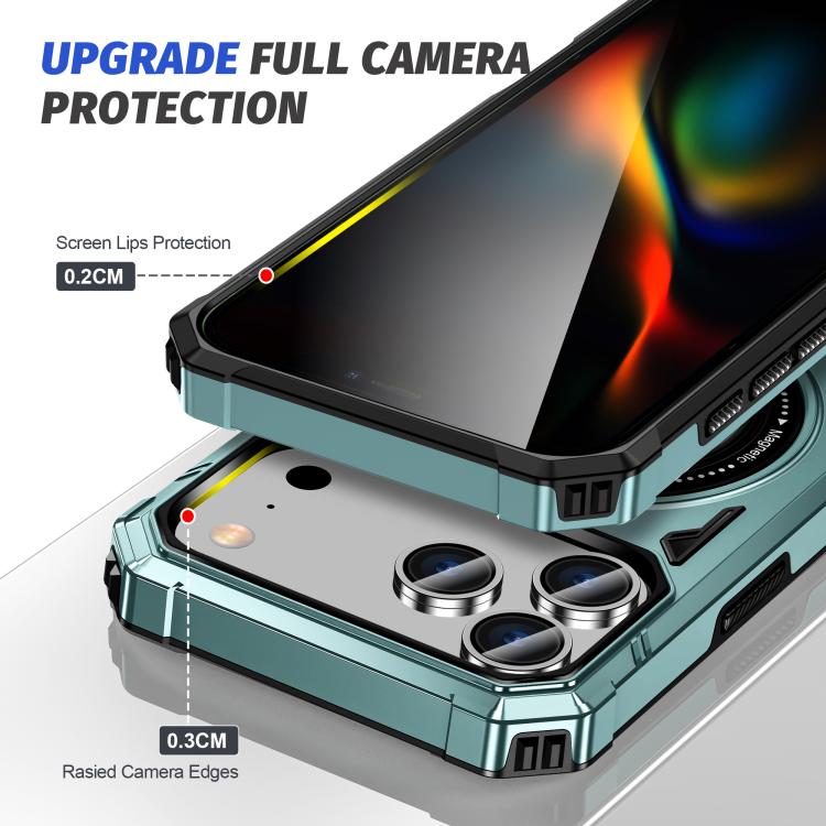 For iPhone 17 Pro Max MagSafe Magnetic Shockproof Phone Case with Ring Holder