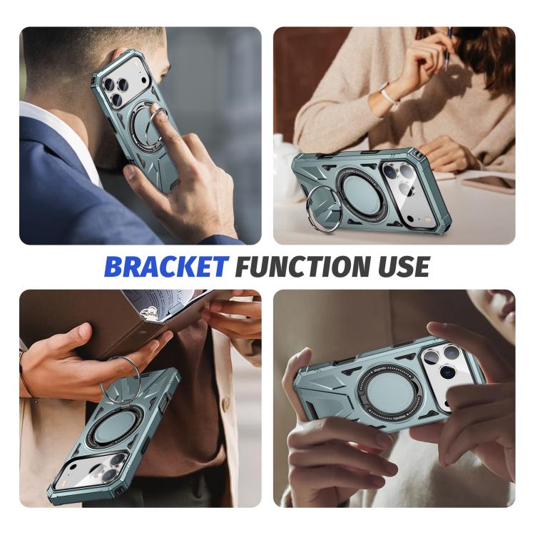 For iPhone 17 Pro Max MagSafe Magnetic Shockproof Phone Case with Ring Holder