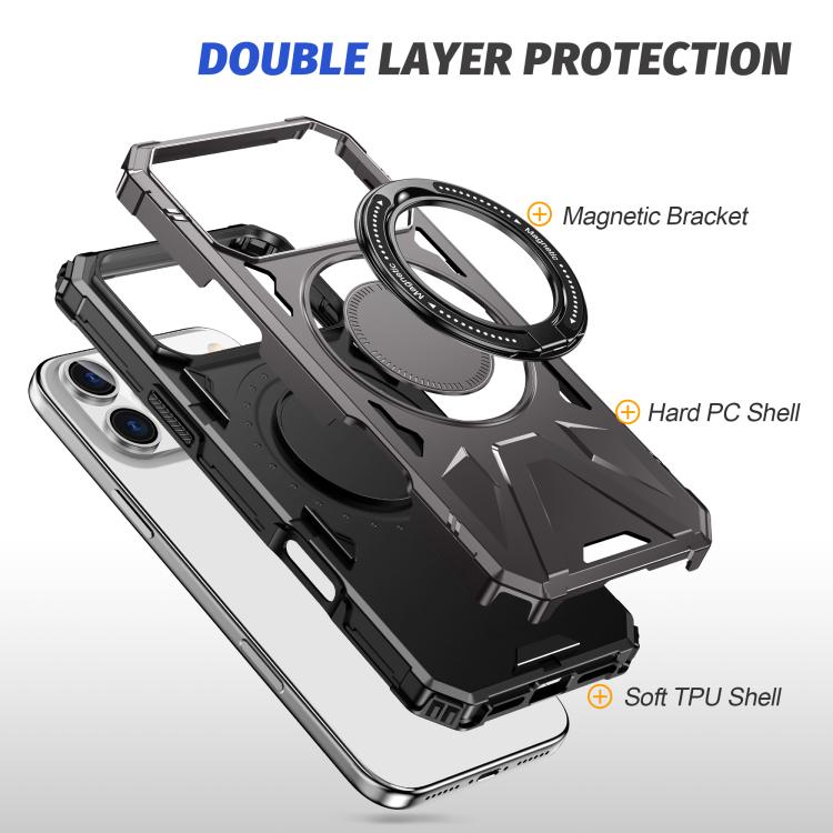 For iPhone 17 Pro Max MagSafe Magnetic Shockproof Phone Case with Ring Holder