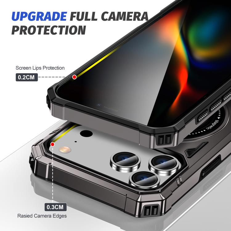For iPhone 17 Pro Max MagSafe Magnetic Shockproof Phone Case with Ring Holder