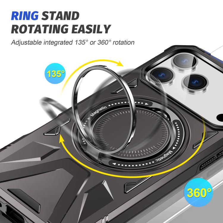 For iPhone 17 Pro Max MagSafe Magnetic Shockproof Phone Case with Ring Holder