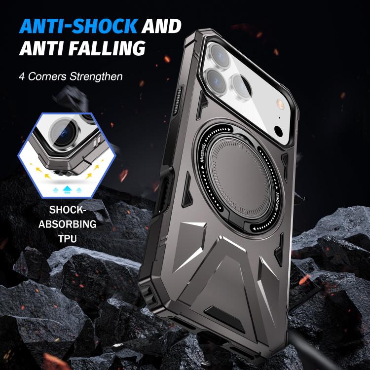 For iPhone 17 Pro Max MagSafe Magnetic Shockproof Phone Case with Ring Holder
