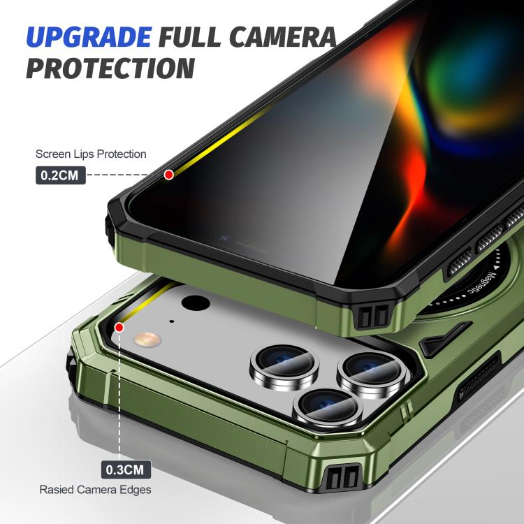 For iPhone 17 Pro Max MagSafe Magnetic Shockproof Phone Case with Ring Holder