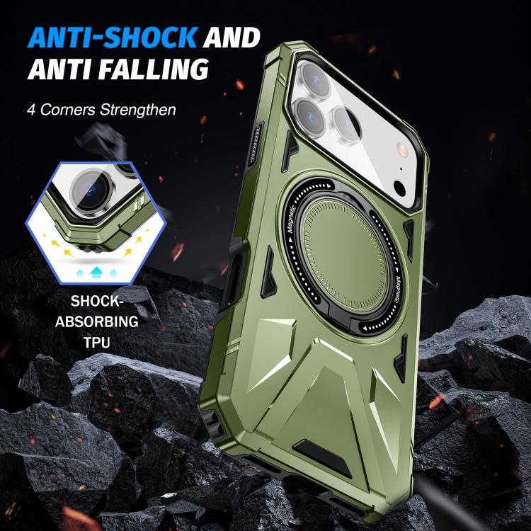 For iPhone 17 Pro Max MagSafe Magnetic Shockproof Phone Case with Ring Holder
