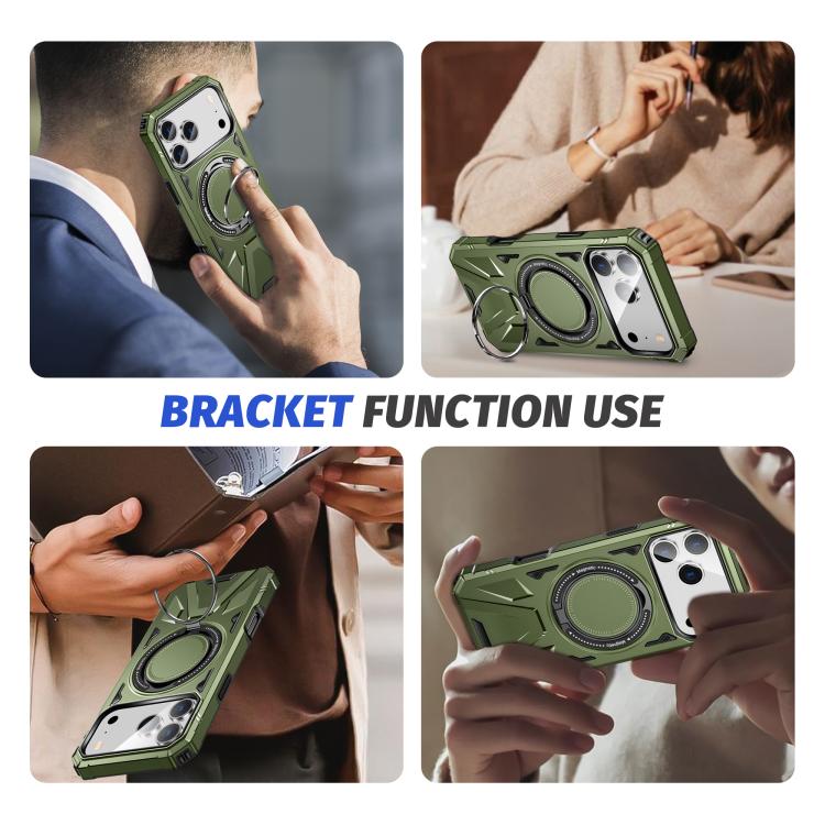 For iPhone 17 Pro Max MagSafe Magnetic Shockproof Phone Case with Ring Holder