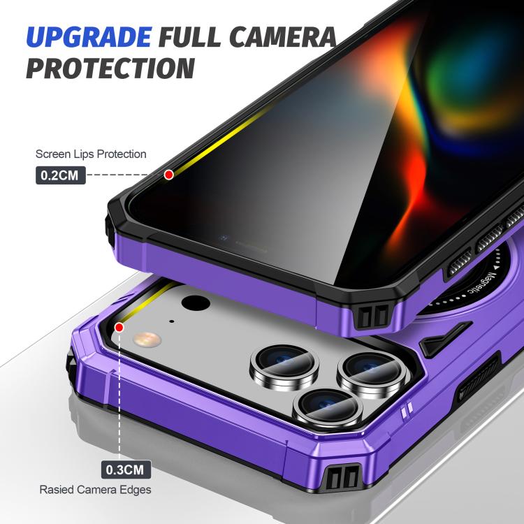 For iPhone 17 Pro Max MagSafe Magnetic Shockproof Phone Case with Ring Holder