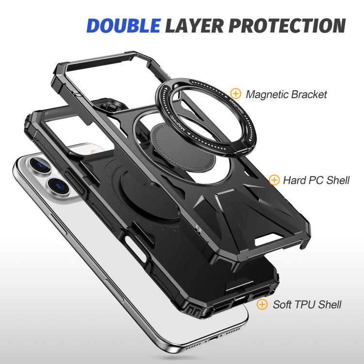 For iPhone 17 Pro MagSafe Magnetic Shockproof Phone Case with Ring Holder