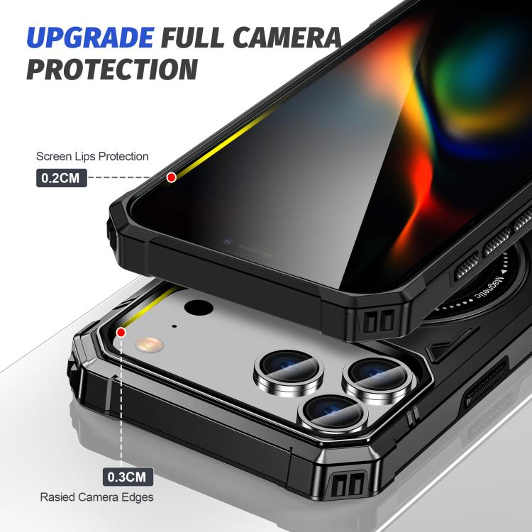 For iPhone 17 Pro MagSafe Magnetic Shockproof Phone Case with Ring Holder