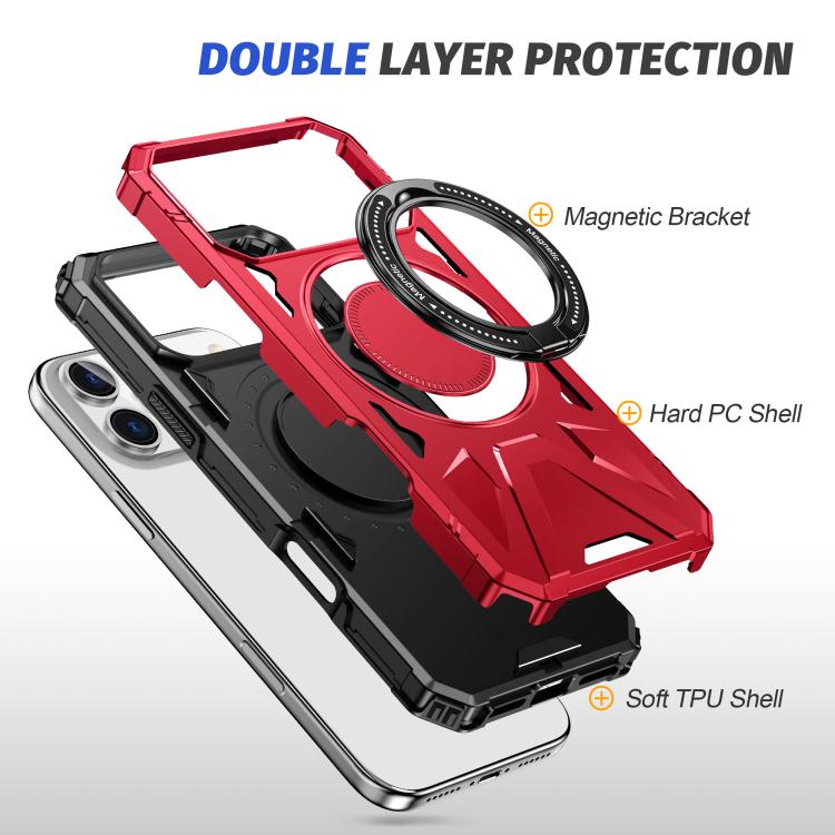 For iPhone 17 Pro MagSafe Magnetic Shockproof Phone Case with Ring Holder