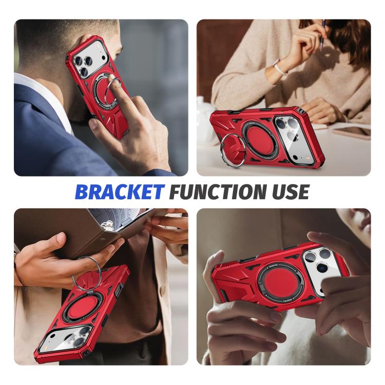 For iPhone 17 Pro MagSafe Magnetic Shockproof Phone Case with Ring Holder