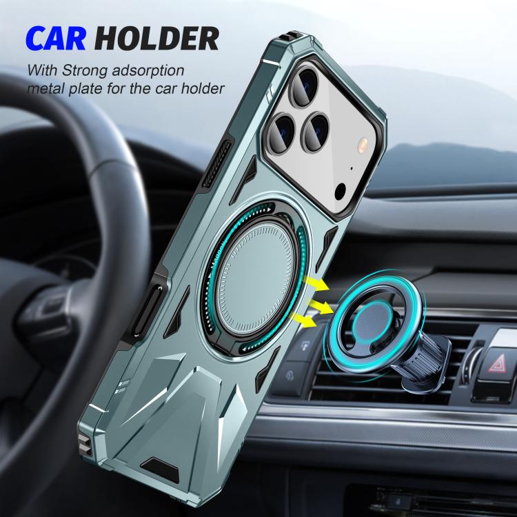 For iPhone 17 Pro MagSafe Magnetic Shockproof Phone Case with Ring Holder