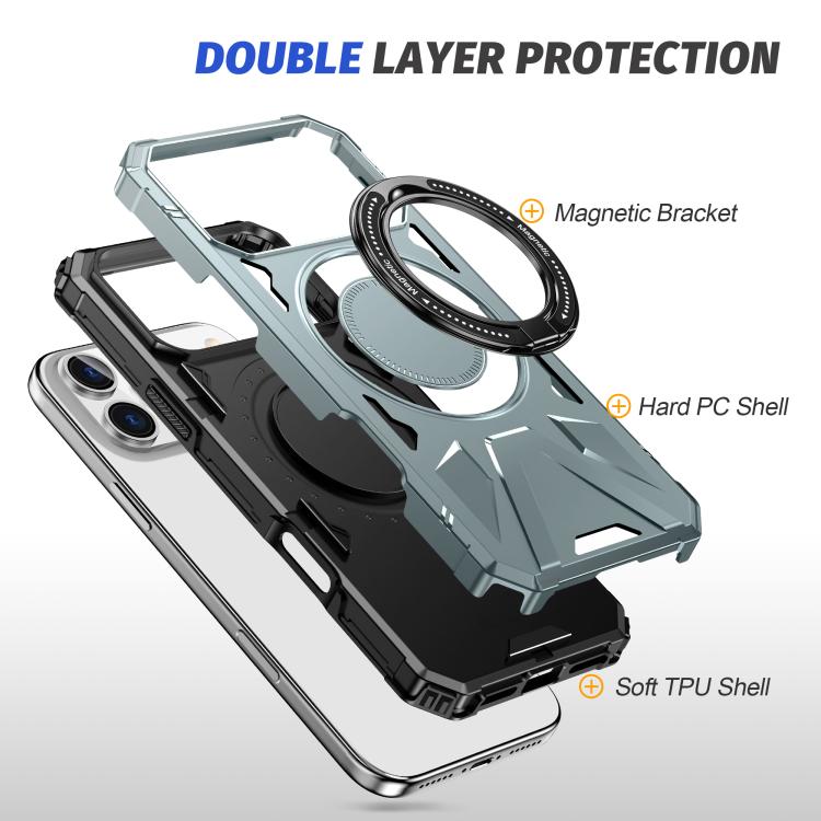 For iPhone 17 Pro MagSafe Magnetic Shockproof Phone Case with Ring Holder
