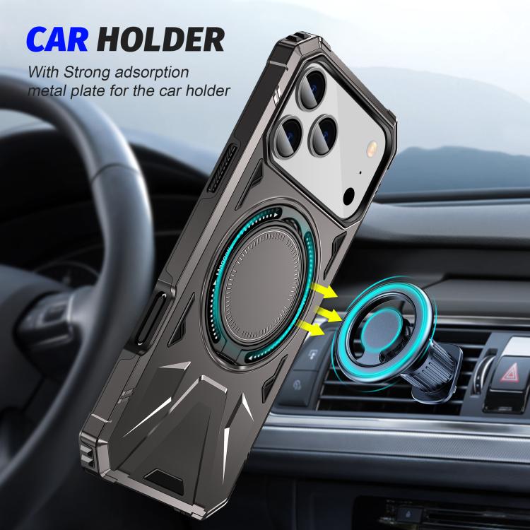 For iPhone 17 Pro MagSafe Magnetic Shockproof Phone Case with Ring Holder
