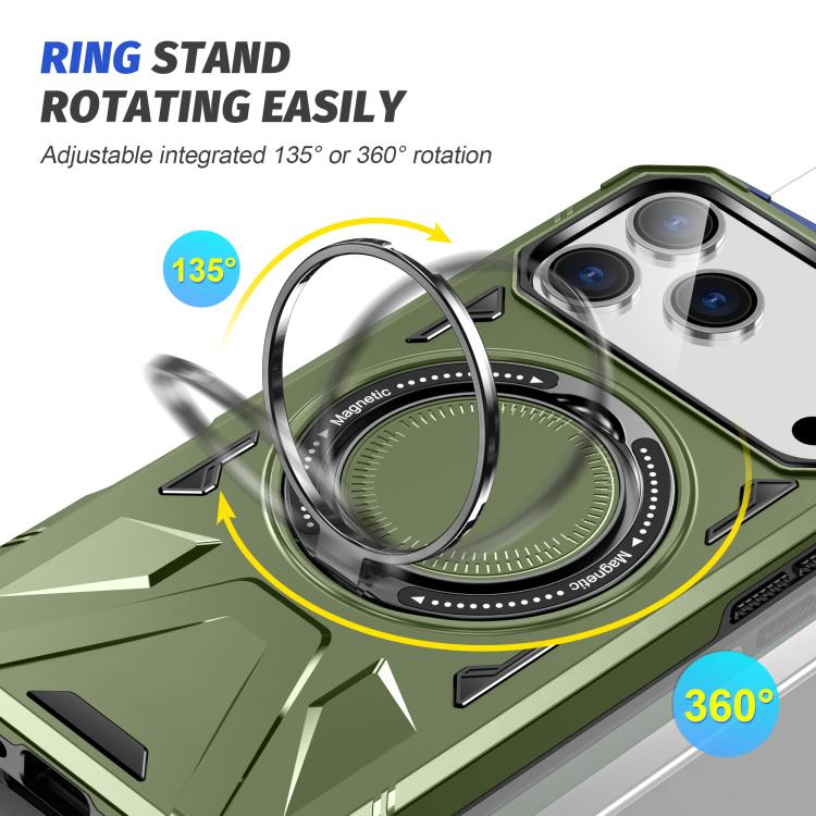 For iPhone 17 Pro MagSafe Magnetic Shockproof Phone Case with Ring Holder