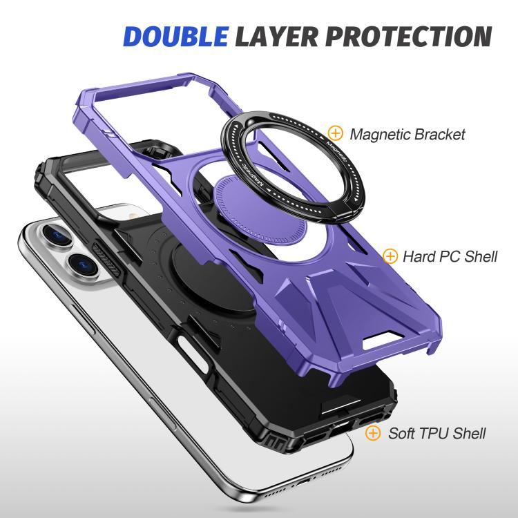 For iPhone 17 Pro MagSafe Magnetic Shockproof Phone Case with Ring Holder