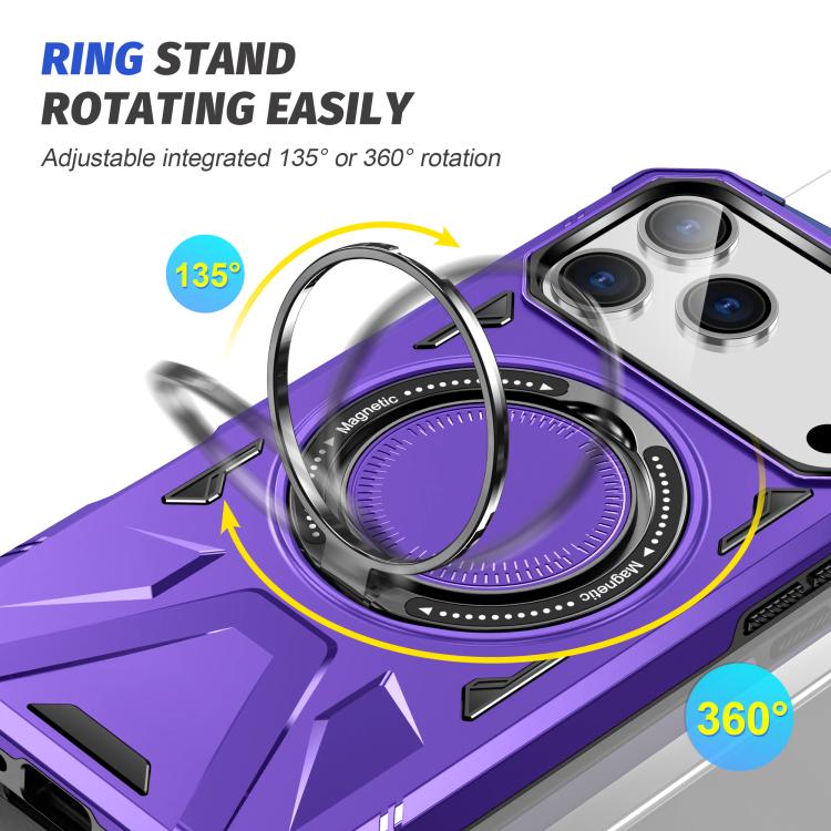 For iPhone 17 Pro MagSafe Magnetic Shockproof Phone Case with Ring Holder