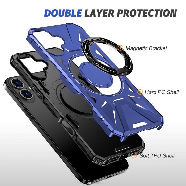 For iPhone 17 MagSafe Magnetic Shockproof Phone Case with Ring Holder