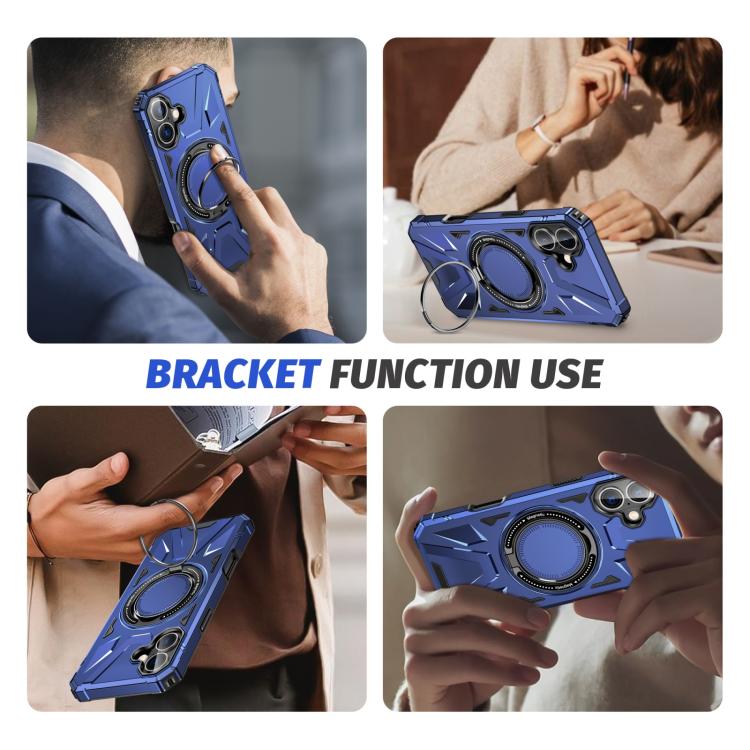 For iPhone 17 MagSafe Magnetic Shockproof Phone Case with Ring Holder