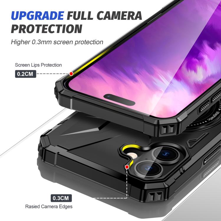 For iPhone 17 MagSafe Magnetic Shockproof Phone Case with Ring Holder