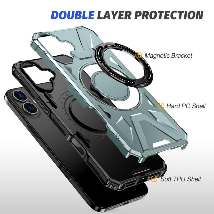 For iPhone 17 MagSafe Magnetic Shockproof Phone Case with Ring Holder