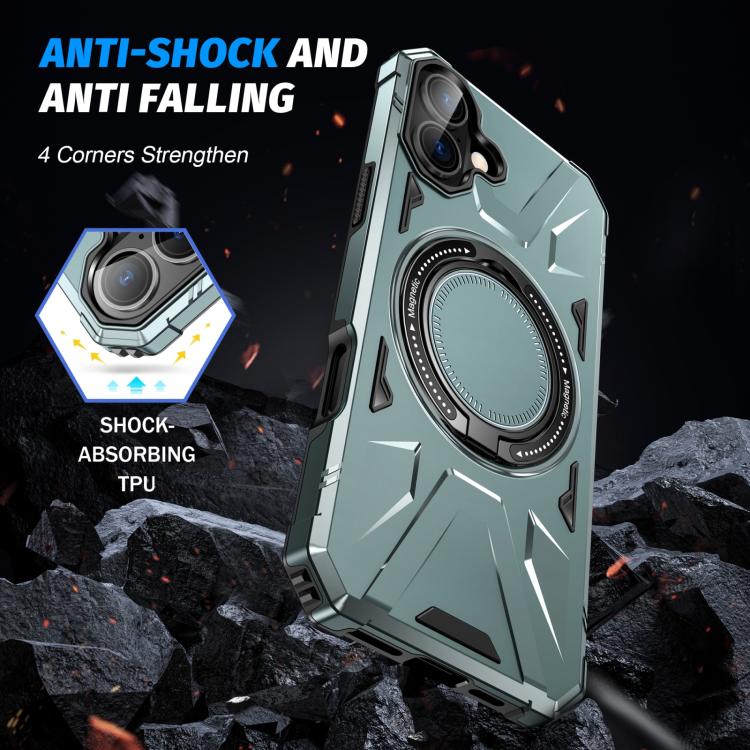 For iPhone 17 MagSafe Magnetic Shockproof Phone Case with Ring Holder