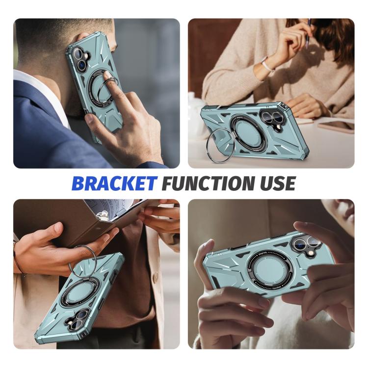 For iPhone 17 MagSafe Magnetic Shockproof Phone Case with Ring Holder