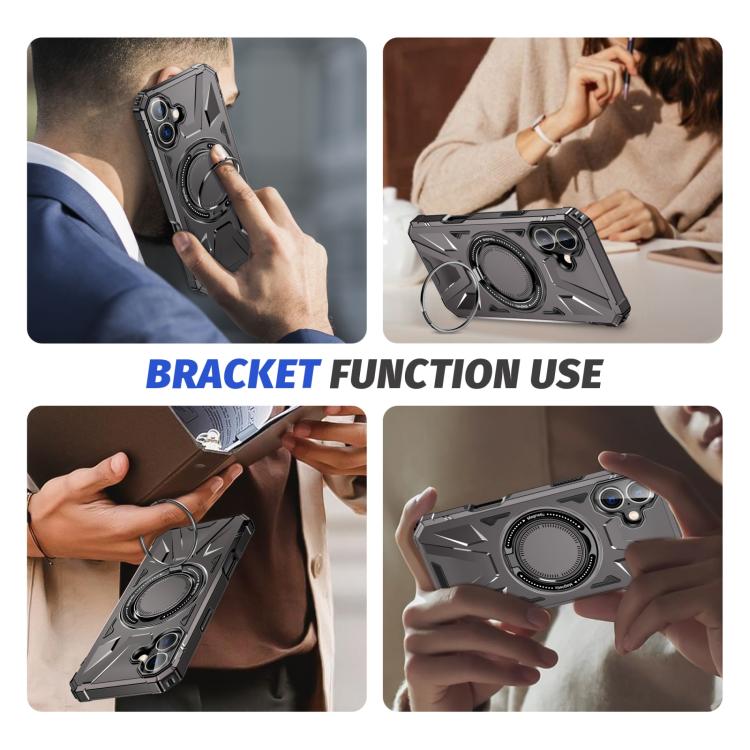 For iPhone 17 MagSafe Magnetic Shockproof Phone Case with Ring Holder
