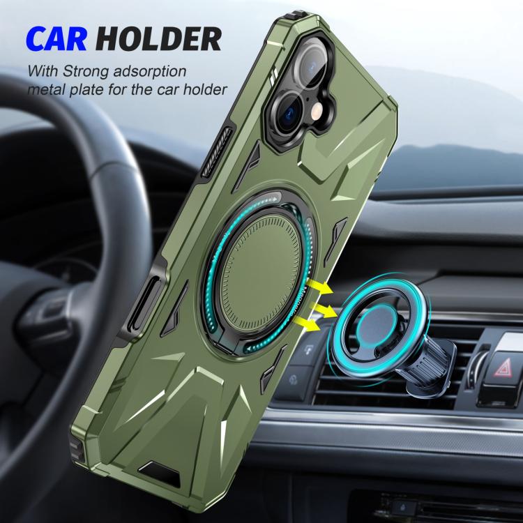 For iPhone 17 MagSafe Magnetic Shockproof Phone Case with Ring Holder