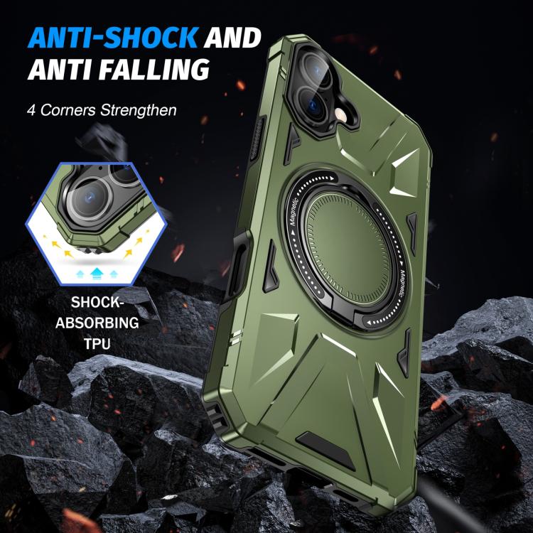 For iPhone 17 MagSafe Magnetic Shockproof Phone Case with Ring Holder