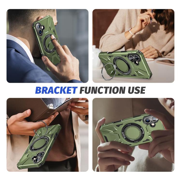 For iPhone 17 MagSafe Magnetic Shockproof Phone Case with Ring Holder