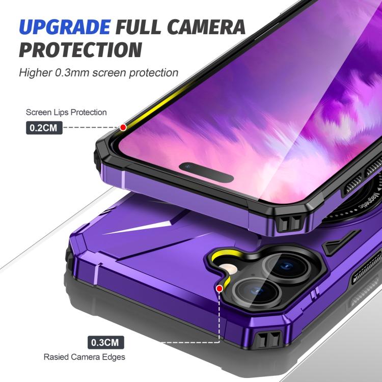 For iPhone 17 MagSafe Magnetic Shockproof Phone Case with Ring Holder