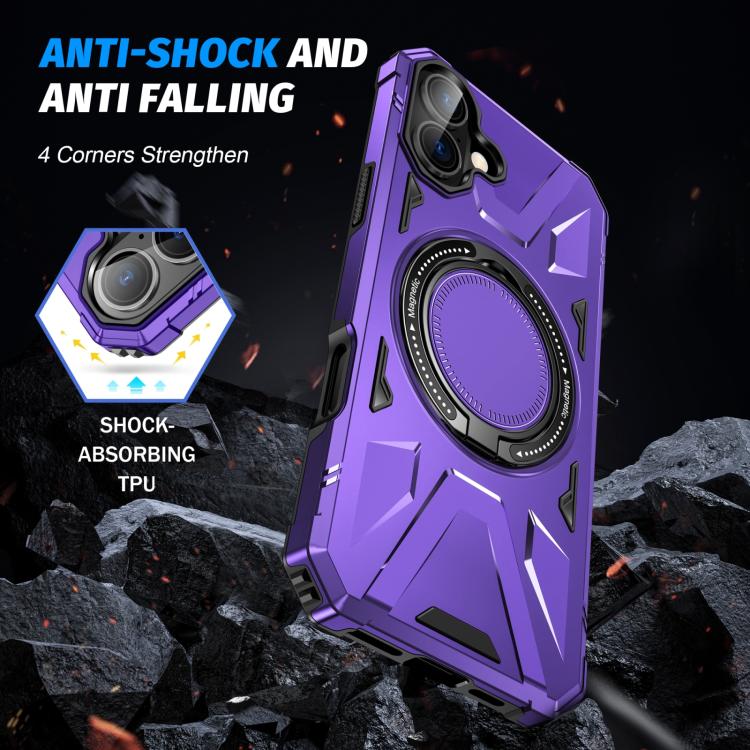 For iPhone 17 MagSafe Magnetic Shockproof Phone Case with Ring Holder
