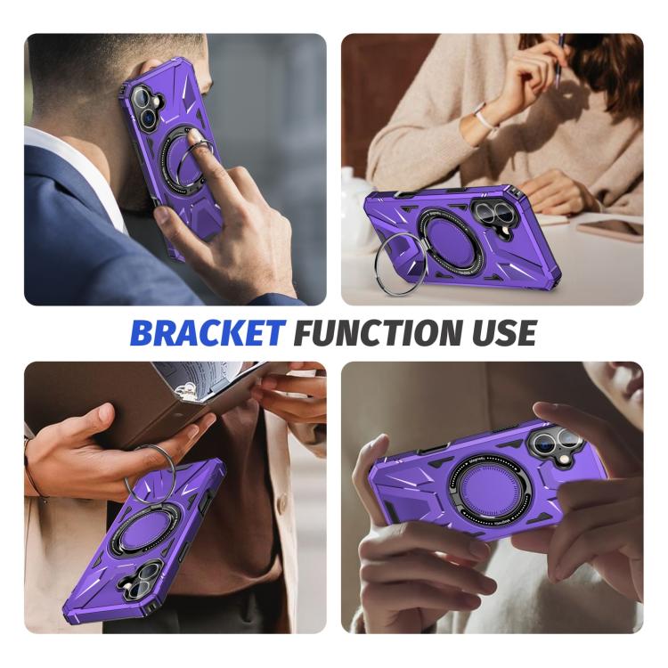 For iPhone 17 MagSafe Magnetic Shockproof Phone Case with Ring Holder