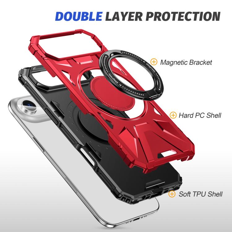 For iPhone Air MagSafe Magnetic Shockproof Phone Case with Ring Holder