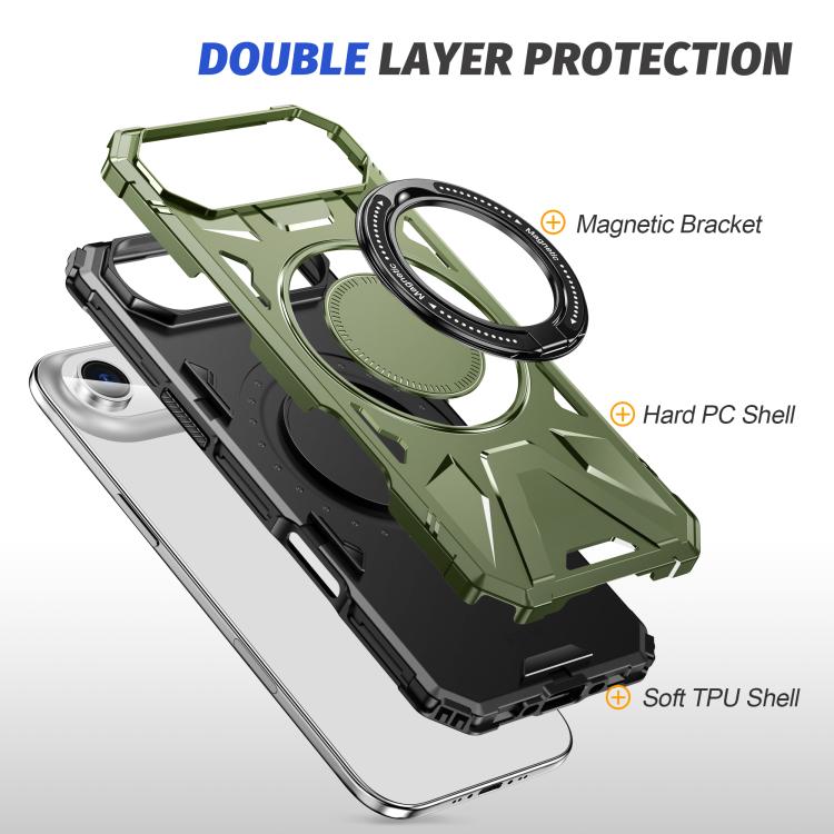 For iPhone Air MagSafe Magnetic Shockproof Phone Case with Ring Holder