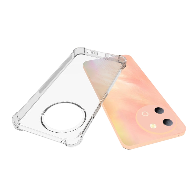 For vivo Y38 5G Shockproof Non-slip Thickening TPU Phone Case - Transparent