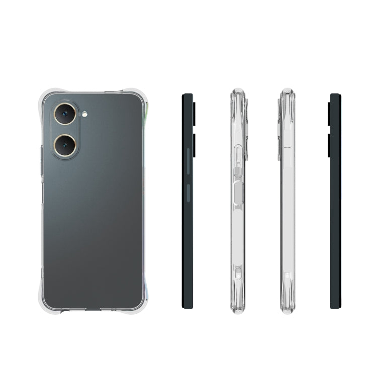 For vivo Y28s 5G Global Shockproof Non-slip Thickening TPU Phone Case - Transparent