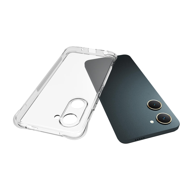 For vivo Y28s 5G Global Shockproof Non-slip Thickening TPU Phone Case - Transparent