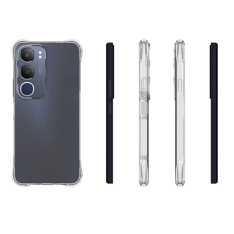For vivo Y19s 4G Global Shockproof Non-slip Thickening TPU Phone Case - Transparent