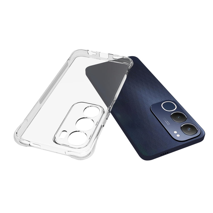 For vivo Y19s 4G Global Shockproof Non-slip Thickening TPU Phone Case - Transparent
