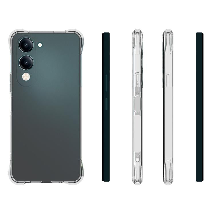 For vivo Y29s 5G / Y04 4G Shockproof Non-slip Thickening TPU Phone Case - Transparent