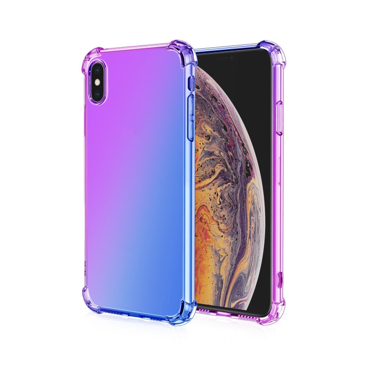 For iPhone XS Max Four-Corner Airbag Shockproof Gradient Color Clear TPU Case