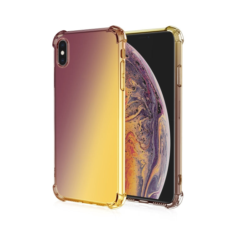 For iPhone XS Max Four-Corner Airbag Shockproof Gradient Color Clear TPU Case