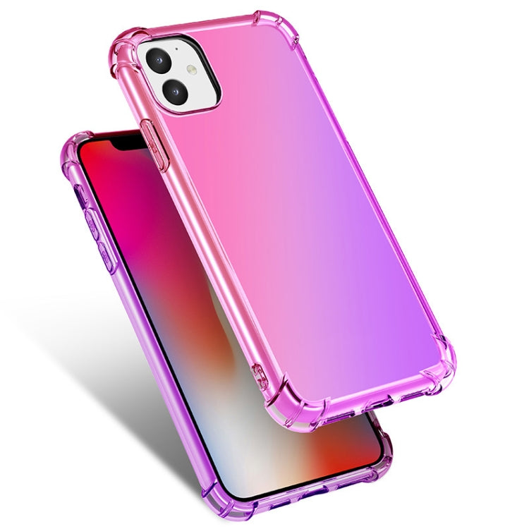 For iPhone 11 Four-Corner Airbag Shockproof Gradient Color Clear TPU Case