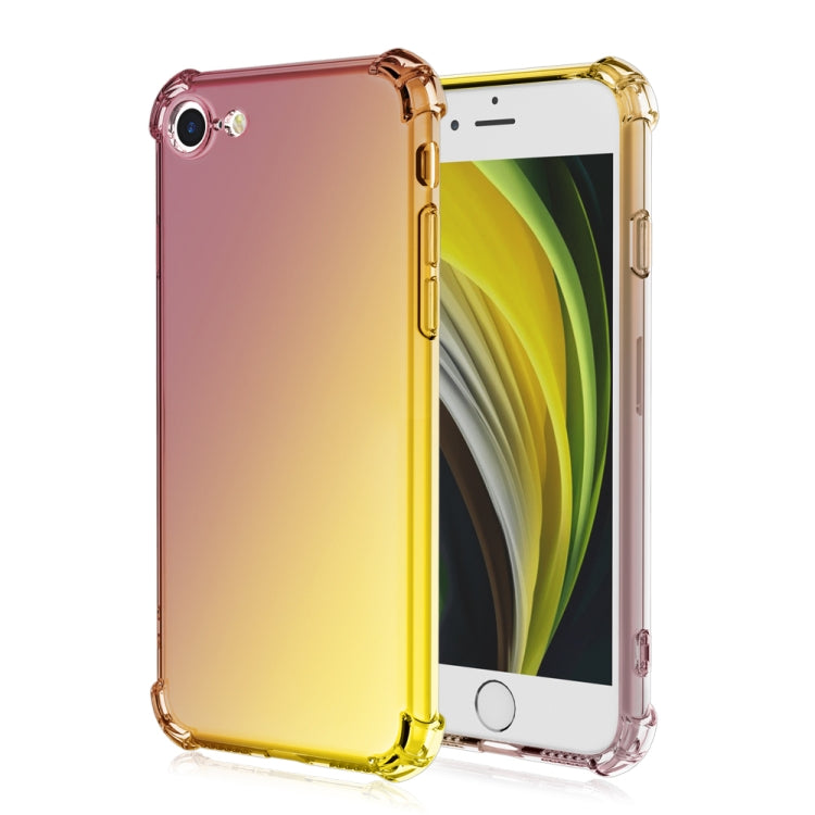 For iPhone SE 2022 / SE 2020 Four-Corner Airbag Shockproof Gradient Color Clear TPU Case