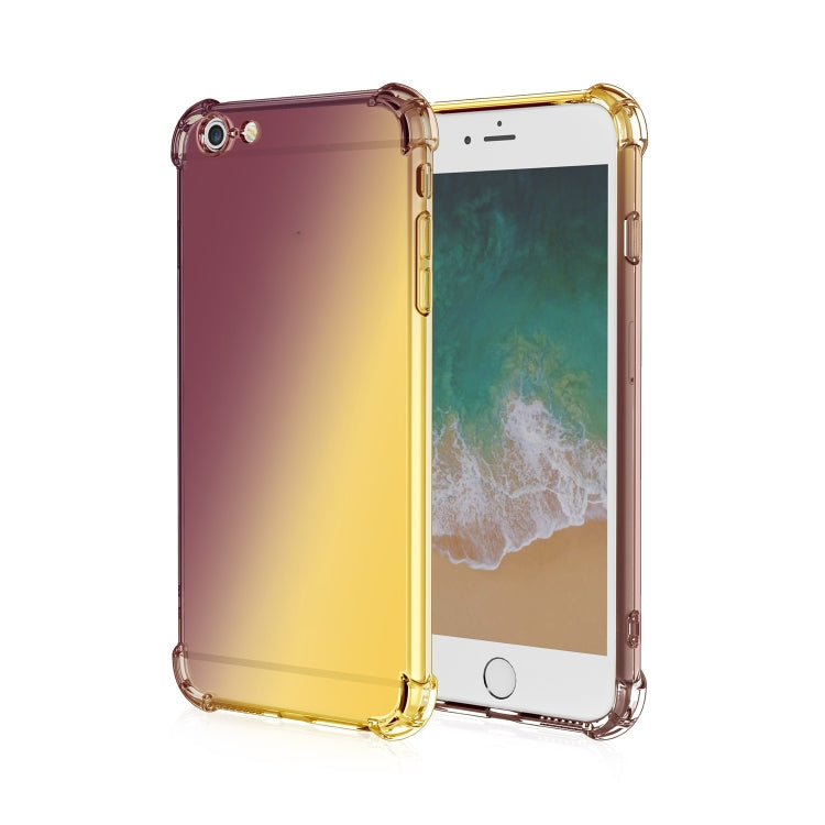For iPhone 6s / 6 Plus Four-Corner Airbag Shockproof Gradient Color Clear TPU Case