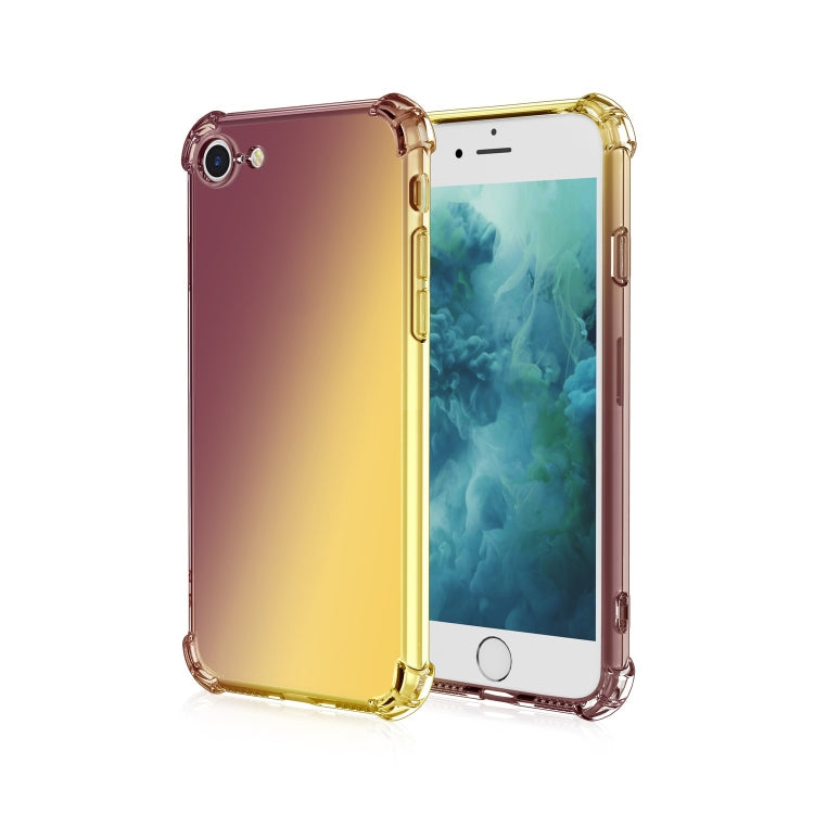 For iPhone 8 / 7 Four-Corner Airbag Shockproof Gradient Color Clear TPU Case