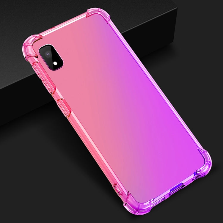 For Samsung Galaxy A10e Four-Corner Airbag Shockproof Gradient Color Clear TPU Case