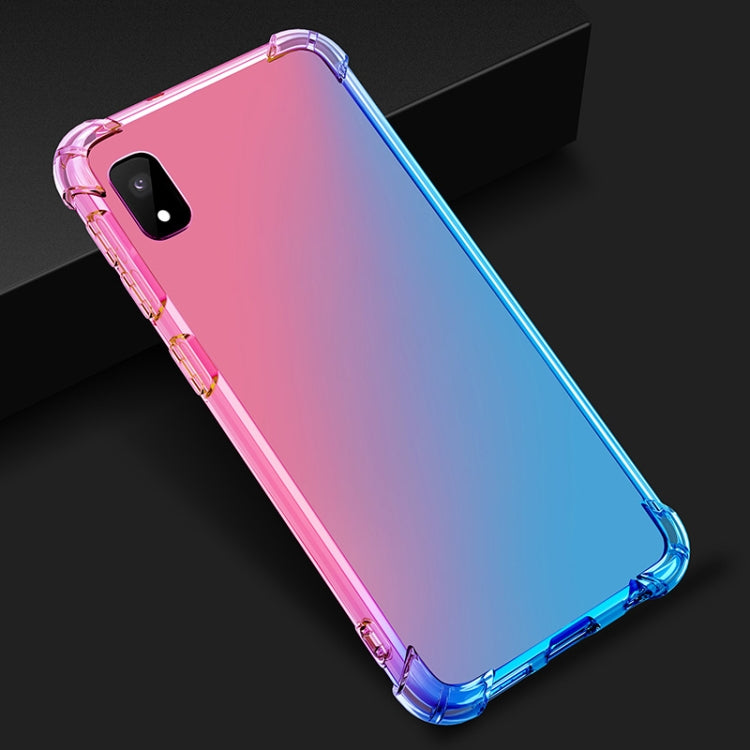 For Samsung Galaxy A10e Four-Corner Airbag Shockproof Gradient Color Clear TPU Case